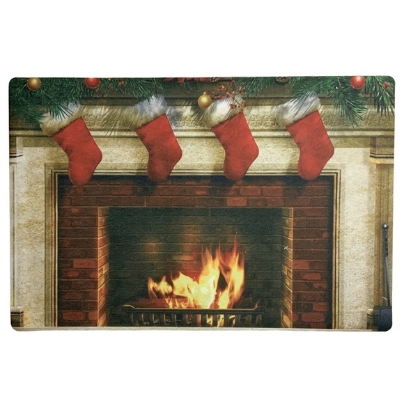 Peter B McCarthy Designs Other - Holiday Doormat Fireplace Christmas Stockings Rectangle 16 X 24 In Multicolor